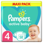 Pampers Active Baby Maxi Pack Νο4 (9-14 kg) 58 πάνες