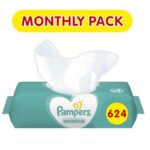 Pampers Πακέτο Προσφοράς Συσκευασία Μήνα Sensitive Wipes Μωρομάντηλα Ιδανικά για την Ευαίσθητη Επιδερμίδα 12×52 Wipes