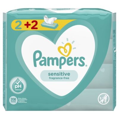 Pampers Πακέτο Προσφοράς Sensitive Wipes Μωρομάντηλα Ιδανικά για την Ευαίσθητη Επιδερμίδα 4x52 Wipes