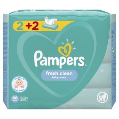 Pampers Πακέτο Προσφοράς Fresh Clean Wipes Μωρομάντηλα με Άρωμα Φρεσκάδας 4x52 Wipes 2+2 Δώρο