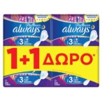 Always Πακέτο Προσφοράς Platinum Size 3 Night Σερβιέτες με Φτερά 1+1 Δώρο 2×12 Τεμάχια