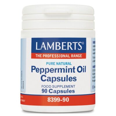 Lamberts Peppermint Oil 100mg Συμπλήρωμα Διατροφής για την Ενίσχυση της Λειτουργίας του Γαστρεντερικού Συστήματος 90 caps