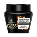 Schwarzkopf Gliss Ultimate Repair Mask Μάσκα Εμπλουτισμένη με 3x Περισσότερη Κερατίνη για Πολύ Ταλαιπωρημένα Μαλλιά 300ml