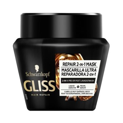 Schwarzkopf Gliss Ultimate Repair Mask Μάσκα Εμπλουτισμένη με 3x Περισσότερη Κερατίνη για Πολύ Ταλαιπωρημένα Μαλλιά 300ml