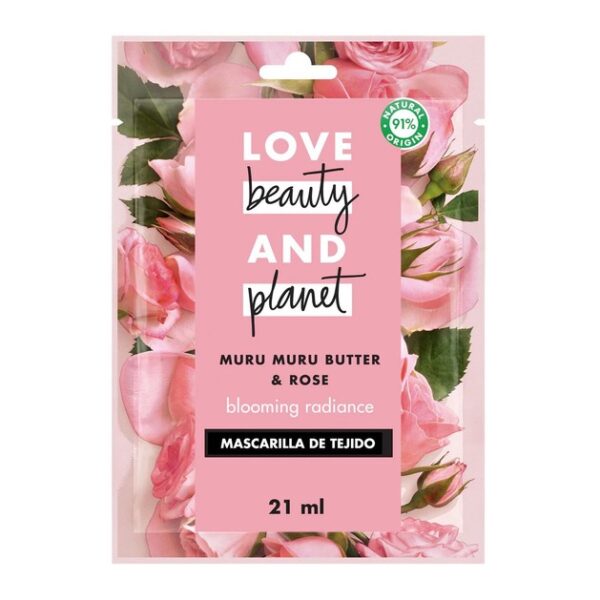 Love Beauty & Planet Muru Muru Butter & Rose Blooming Radiance Sheet Face Mask 1x 21ml