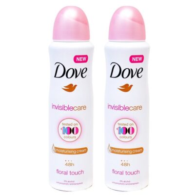 Dove Πακέτο Προσφοράς Invisible Care 48h Floral Touch Αποσμητικό 48ωρης Αντιιδρωτικής Προστασίας Χωρίς Λευκά Σημάδια 2x150ml