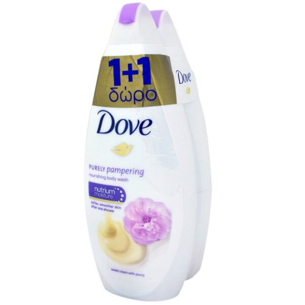 Dove Πακέτο Προσφοράς Sweet Cream & Peony Body Wash Αφρόλουτρο για πιο Λεία Επιδερμίδα 2x750ml 1+1 Δώρο
