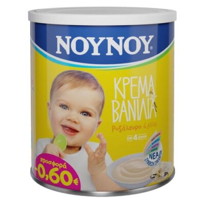 Nounou Κρέμα Βανίλια με Ρυζάλευρο & Γάλα Από 4 Μηνών 350gr σε Ειδική Τιμή