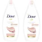 Dove Renewing Glow Pink Glay Καθαρίζει Απαλά το Δέρμα Ολόκληρου του Σώματος 1+1 Δώρο 2x500ml