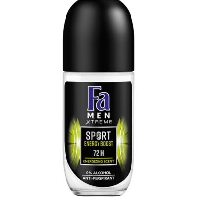 Fa Men Deodorant Roll-On Sport Energy Boost Ανδρικό Αποσμητικό για Μέγιστη Φρεσκάδα & Άρωμα Μεγάλης Διάρκειας 50ml