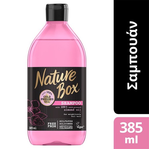 Nature Box Shampoo Almond Σαμπουάν για Όγκο με Έλαιο Αμυγδάλου 385 ml