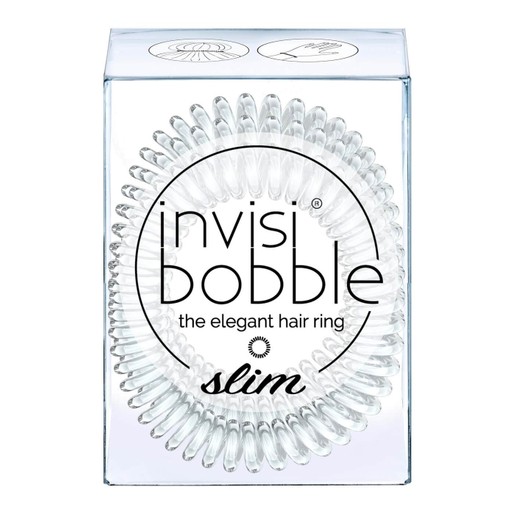 Invisibobble Slim Crystal Clear Λαστιχάκι Μαλλιών 3 Τεμάχια