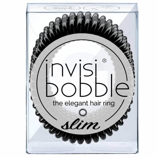 Invisibobble Slim True Black Λαστιχάκι Μαλλιών 3 Τεμάχια