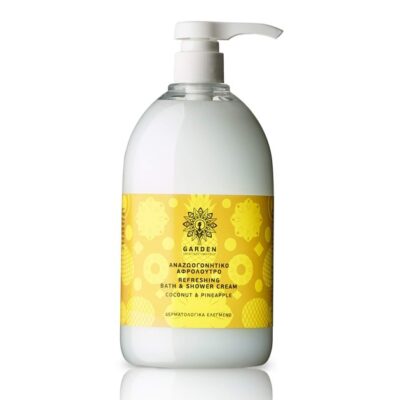Garden of Panthenols Refreshing Bath & Shower Cream Coconut & Pineapple Αναζωογονητικό Αφρόλουτρο 1Lt