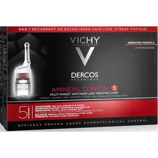 Vichy Dercos Aminexil Clinical 5 Homme 21 Αμπούλες χ 6ml