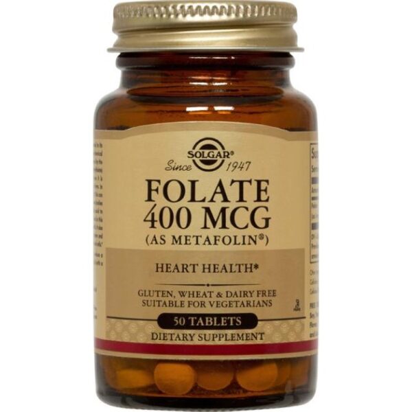 Solgar Folate 400mcg (as Metafolin) Φολικό Οξύ 50 tabs