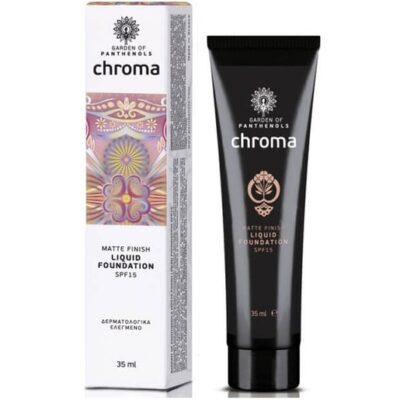 Garden of Panthenols Chroma Matte Finish Liquid Foundation Spf15 Λεπτόρευστο Foundation Μεγάλης Διάρκειας 35ml