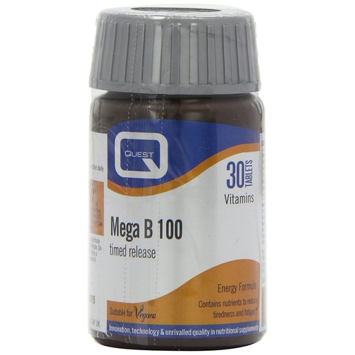 Quest Mega B 100 Timed Release Συμπλήρωμα Διατροφής Βραδείας Αποδέσμευσης για την Υγεία του Νευρικού Συστήματος 30tabs