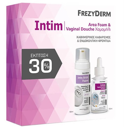 Frezyderm Intim Πακέτο Προσφοράς Intim Area Foam Αφρός 150ml & Δώρο Vaginal Douche Monodose pH 4.5 Ενδοκολπικό Καθαριστικό 150ml