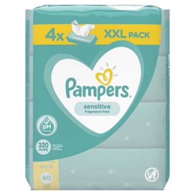 Pampers Πακέτο Προσφοράς Sensitive Wipes Μωρομάντηλα Ιδανικά για την Ευαίσθητη Επιδερμίδα 4x80 Wipes