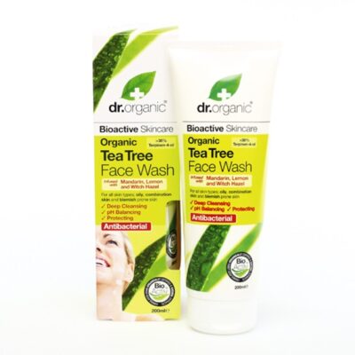 Dr Organic Tea Tree Face Wash ζελ Καθαρισμού για το Πρόσωπο με Βιολογικό Τεϊόδεντρο 200ml