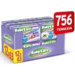 BabyCare Πακέτο Προσφοράς Sensitive Baby Wipes Μωρομάντηλα για το Ευαίσθητο Βρεφικό Δέρμα με Εκχύλισμα Αλόης 12×63 Wipes