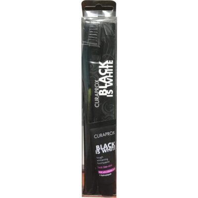 Curaprox Black is White Pack Οδοντόβουρτσα & Tough Whitening Toothpaste Λευκαντική Οδοντόκρεμα 8ml