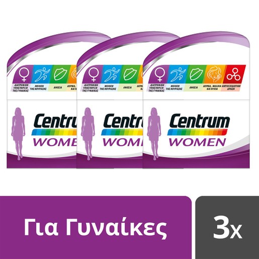 Centrum Woman Πακέτο Προσφοράς Συμπλήρωμα Διατροφής Σύνθεση Βιταμινών Μεταλλικών Στοιχείων & Βιταμίνης D για Γυναίκες 3x30 tabs