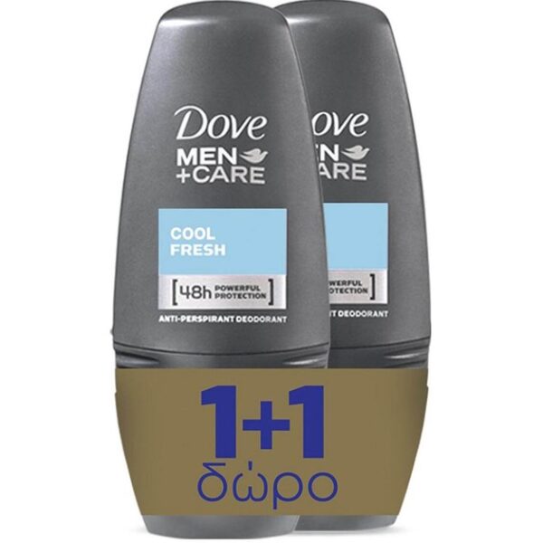 Dove Πακέτο Προσφοράς Men Care Roll On Cool Fresh Αποσμητικό 48ωρης Προστασίας Roll On 2x50ml