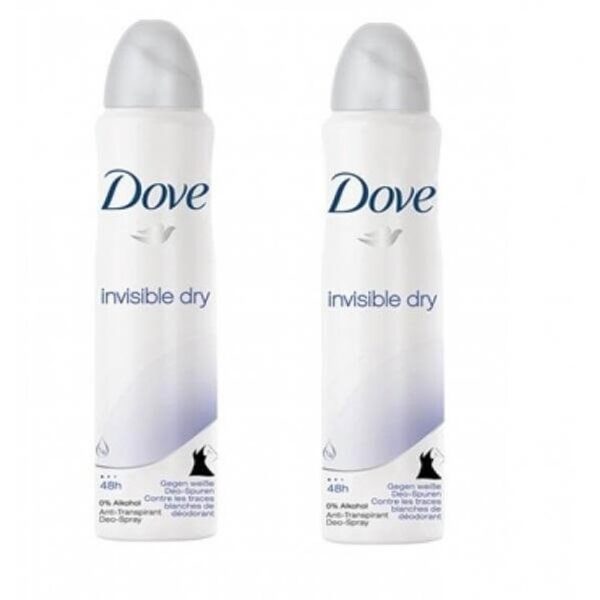 Dove Αποσμητικό Spray Invisible 2x150ml Πακέτο 1+1
