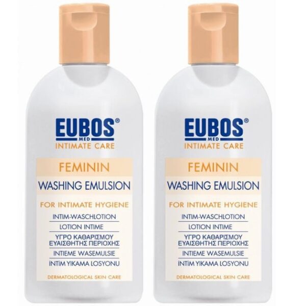 Eubos Feminin Liquid Washing Emulsion Απαλό Υγρό για τον Καθημερινό Καθαρισμό και την Περιποίηση της Ευαίσθητης Περιοχής 2x200ml
