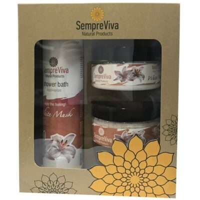SempreViva Πακέτο Προσφοράς Περιποίησης Σώματος White Musk Αφρόλουτρο 400ml & Body Butter 250ml & Body Scrub 250ml