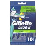 Gillette Blue II Plus Slalom Ξυραφάκια με 2 Λεπίδες & Ταινία από Aloe για Προστασία του Δέρματος από τους Ερεθισμούς 10 Τεμάχια