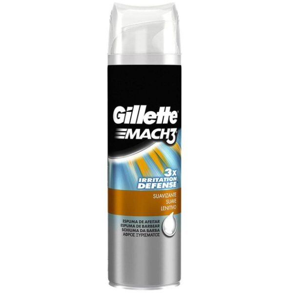 Gillette Mach 3 Smooth Αφρός Ξυρίσματος με Τριπλή Προστασία Ενάντια στους Ερεθισμούς & τις Κοκκινίλες 250ml