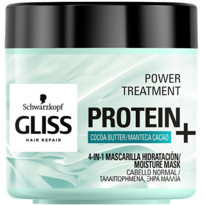 Schwarzkopf Gliss Power Treatment Protein With Cocoa Butter Μάσκα Ενυδάτωσης για Ξηρά και Ταλαιπωρημένα Μαλλιά 400ml
