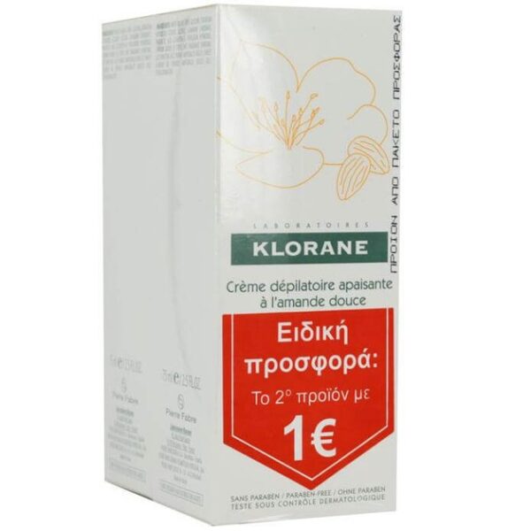 Klorane Πακέτο Προσφοράς Creme Depilatoire Apaisante Αποτριχωτική Κρέμα για Ευαίσθητες Περιοχές το 2ο Προϊόν με 1€