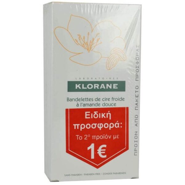 Klorane Πακέτο Προσφοράς Bandes de Cire Froide a L'amande το 2ο Προϊόν με 1€