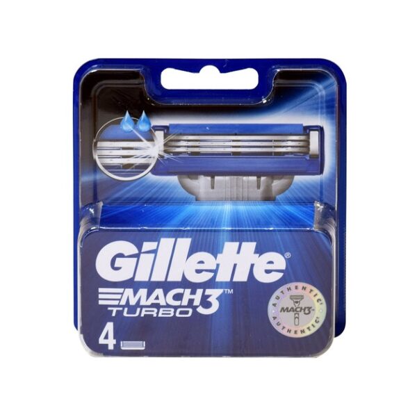 Gillette Mach3 Turbo Ανταλλακτικά Ξυραφάκια Αντρικά 4τεμάχια