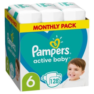 Pampers Active Baby Monthly Pack Νο6 (13-18kg) 128 πάνες