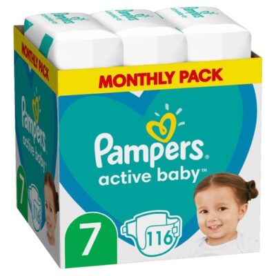 Pampers Active Baby Monthly Pack Νο7 (15+kg) 116 πάνες