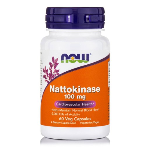 Now Foods Nattokinase 100mg Συμπλήρωμα Διατροφής που Υποστηρίζει την Εύρυθμη Λειτουργία της Καρδιάς 60 VegCaps