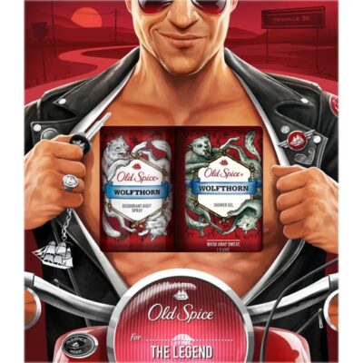 Old Spice Gift Box Biker Wolfthorn Deodorant Body Spray Αποσμητικό 150ml & Δώρο Wolfthorn Shower Gel Αφρόλουτρο 250ml