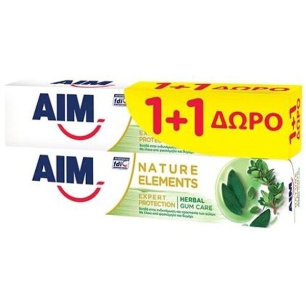 Aim Natural Element Herbal Οδοντόκρεμα 75ml 1+1 Δώρο