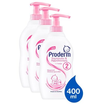 Proderm Πακέτο Προσφοράς Σαμπουάν & Αφρόλουτρο 1-3 Ετών 3x400ml
