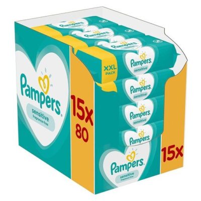 Pampers Πακέτο Προσφοράς Sensitive Wipes Μωρομάντηλα Ιδανικά για την Ευαίσθητη Επιδερμίδα 15x80 Wipes