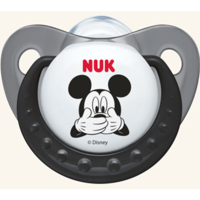 Nuk Trendline Disney Mickey Πιπίλα Σιλικόνης με Κρίκο Γκρι Μεγέθους 1 (0-6 Μηνών) 1τμχ