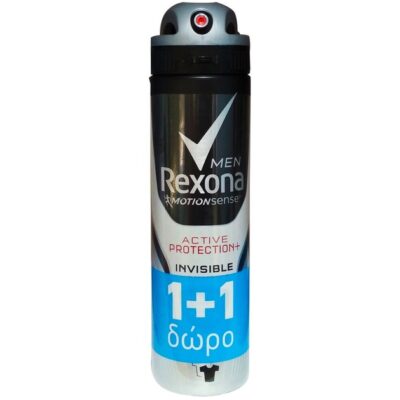 Rexona Πακέτο Προσφοράς Men Deodorant Spray Active Protection Invisible 48h Ανδρικό Αποσμητικό Σπρει 2x150ml 1+1 Δώρο