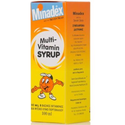 Seven Seas Σιρόπι Minadex Multi-Vitamin Πολυβιταμινούχο Σιρόπι Για Παιδιά Με 8 Βιταμίνες Και Χυμό Πορτοκαλιού 100ml