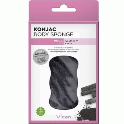 Vican Wise Beauty Konjac Body Sponge Bamboo Charcoal Powder 1τμχ
