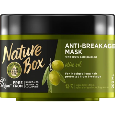 Nature Box Anti Breakage Mask Olive Μάσκα Μαλλιών με Έλαιο Ελιάς για Προστασία Από το Σπάσιμο 200ml